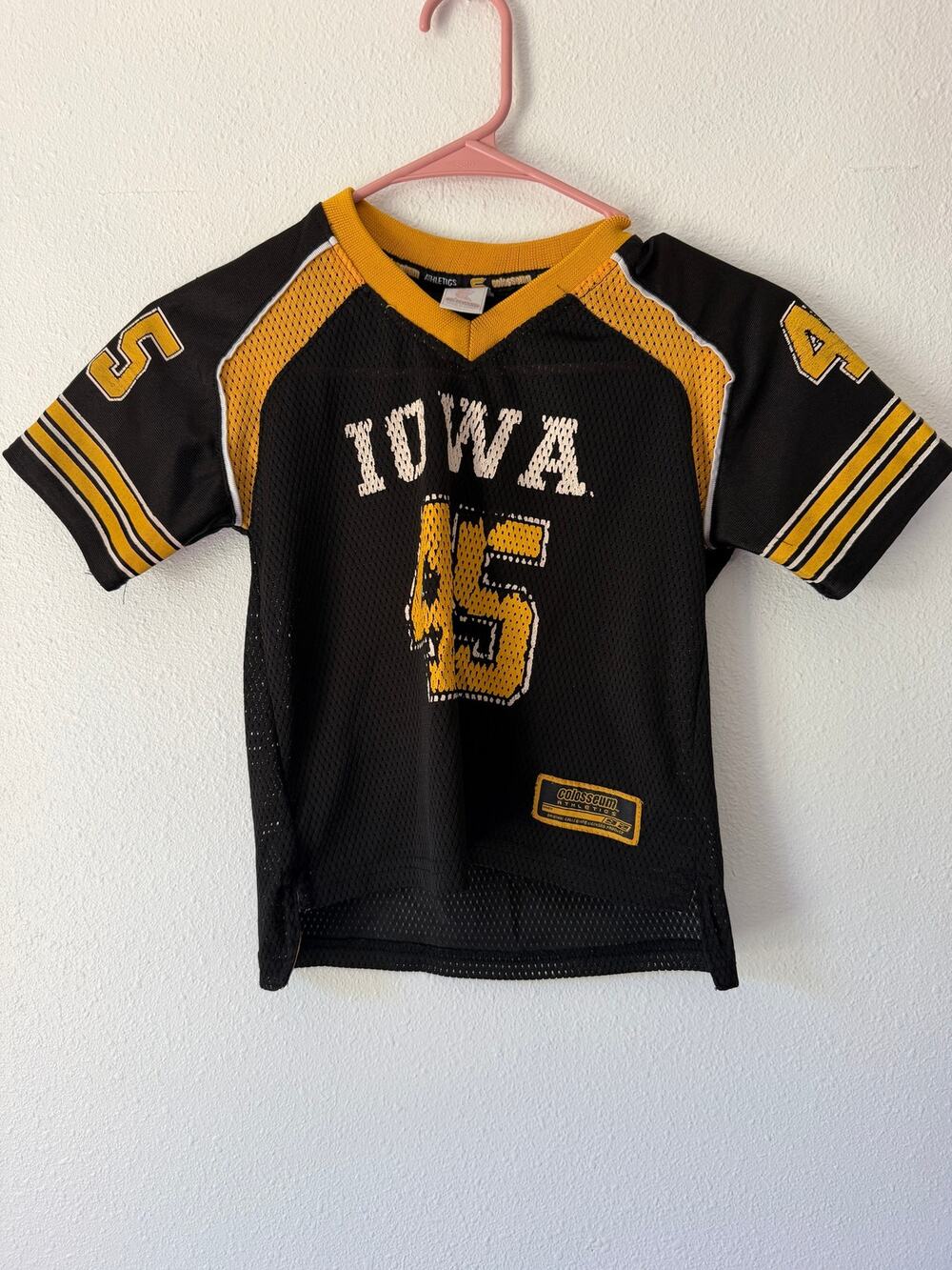 Iowa Hawkeyes Football Jersey Size 4T Colloseum Toddler #45 Black Gold Kids